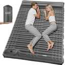 Elegear Double Sleeping Pad for Camping, 4" Ultra-Thick Self Inflating Camping Pad 2 Person with Pillow Built-in Foot Pump Camping Sleeping Mat for Backpacking, Hiking, Portable Camping Pad (Full, Grey)