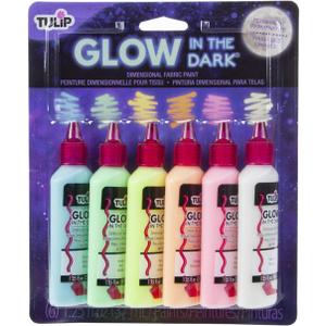 TULIP Dimensional Glow Fabric Paint, 6-Pack, Glow, Multi Color (29025) (7.5 Fl Oz (Pack of 1))