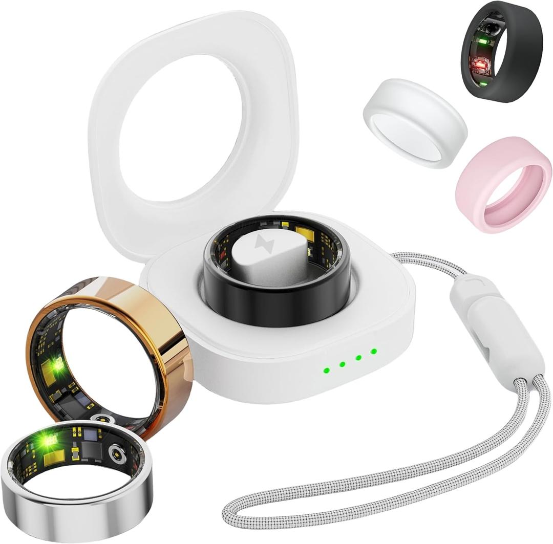 Smart Ring for Women Men, Health Fitness Tracker Ring, IP68 Waterproof Rings, Sleep Ring with Charging Case and Ring Protector, Remote Photography, Family Care, No App Fees(Rose Gold, 14#)
