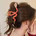 4 x Red Gem Snake Hair Clips,Snake Jewel Hair Claw Clips for Women,Diamond Hair Jaw,Non-Slip Hair Barrette Girl Hair Accessories for New Year,Birthday Party
