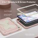 ACEMO iPad 10th Generation Case 10.9 inch/iPad (A16) 11th Generation Case 11 inch with Screen Protector/Shoulder Strap/Pencil Holder/Kickstand Cute Kids Girls Cover for iPad 2022 2025 Pink