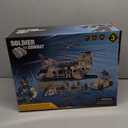 26 PCS Army Men Helicopter Carrier Toys, Military Soldier Action Figures, Combat Truck, Motorcycle, Jumbo Transport Aircraft with Lights & Sound, Weapons Accessories Playset for Kids Boys