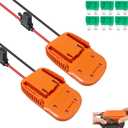 2PCS Power Wheel DIY Adapter for Ridgid AEG 18V Hyper Battery Dock Power Connector for DIY Rc Toy Car Truck, e-Bike, with Fuse & Wire terminals, Work for Rigid L1815R B1820R L1830R Battery (14AW Wire)