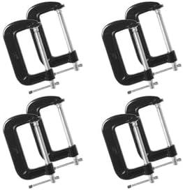 Storystore 2 Inch C Clamps Set, 8 Pack Heavy Duty Steel C Clamp for Brake Caliper, Small Iron C-Clamps for Woodworking, Welding and Building