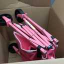 Sekey Wagon Cart with Wheels with 220LBS Capacity,Heavy Duty Wagon Carts Foldable,Lightweight Utility Portable Cart for Grocery, Shopping, Garden, Camping, Pink