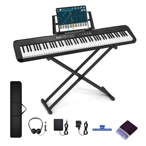 88 Key Digital Piano, Electronic Keyboard Piano with Music Stand, Power Supply, Sustain Pedal, Stand, Bluetooth, MIDI, for Beginner Professional at Home, Stage