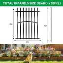 Metal Garden Fence 32in H x 27in W (10 Panels, Total Length 23ft), No Dig Animal Barrier Fence for Dogs, Heavy Duty Tube Decorative Garden Edging Border, Outdoor Rustproof Landscape Fencing for Yard