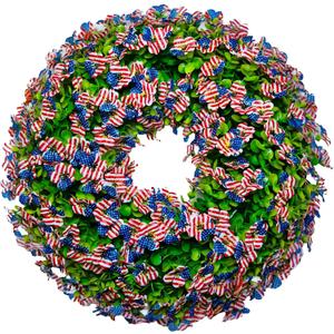 250th Anniversary Wreath for Independence Day, Veterans Day & Memorial Day. with Artificial Greenery and Premium Printed Silk. Ideal for Door, wall & Patriotic Party Decor20in