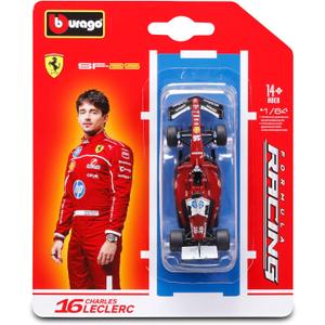 Bburago 1:64 Scale Race Formula Ferrari SF-25 (2025) Diecast Vehicle, Leclerc #16