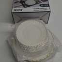 Lullaby 60PCS Ivory Scalloped Plastic Plates with Gold Rim, Disposable Elegant Plates Include 30pcs Dinner Plate 10.25", 30pcs Plastic Dessert Plate 7.5", Perfect for Wedding and Party