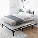 King Metal Bed Frame, 7 Inch Low Heavy Duty Platform Bed Frames King Size for Box Spring and Mattress, Easy Assembly, Noise-Free, Adjustable, Black