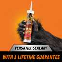 2 x Gorilla 100% Silicone Caulk Kitchen & Bath Sealant, Mold Resistant, 10 oz. Cartridge, White
