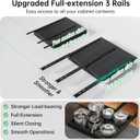 Pull out Cabinet Organizer, 2 pack, 20.5" Deep Heavy Slide out Drawers, Upgrade Three Triple-Slide Rail Systems, Expandable 12.8"-20.8" Roll out Shelf Storage for Kitchen Base Cabinet Organization