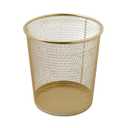 Martha Stewart Ryder Gold Mesh Metal Trash Can, 4.5 Gallon, Wastebasket for Office