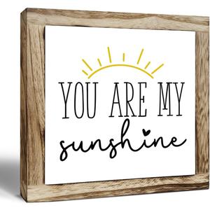 Rustic Wood Sign, Inspirational Decor, You Are My Sunshine Sign Inspirational Box Plaque for Table or Shelf Decor, Kids Room Decoration for Boys and Girls