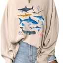 Remidoo Women Half Zip Sweatshirt Graphic Sweatshirts Oversized Long Sleeve Pullover Top Khaki Medium