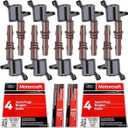 MAS Set of 10 Performance Ignition Coils Pack & OEM Motorcraft Spark Plugs SP509 Compatible with Ford F250 F350 F450 F550 Super Duty F650 F750 F53 F59 6.8L V10 Replacement for 8L3Z-12029-A C1659 DG521