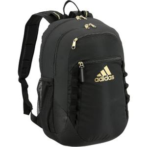 adidas Excel Backpack, Durable Large Athletic Laptop Bag, Gold Metallic/Black, One Size