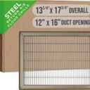 Fits 12x16 and 16x12 Duct Opening | Return Air Floor Grille by Handua | Walkable Vent Cover Grill for Floor | Brown | Heavy Duty Fixed Blades | Outer Dimensions: 13.75"W X 17.75"H