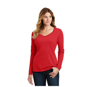 ANRABESS Women's V Neck T Shirts Slim Fitted Long Sleeve Tops Basic Tees XS