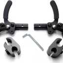 Wheelchair Brake(Left/Right),Wheel Lock, Push, Reversed,High Mount Pull (Curved Handle),W/Tools and 1"Wheel Lock Clamp,Aluminums,for Ki Mobility and Sunrise Wheelchair. Replacement Parts,1Pr,Black.