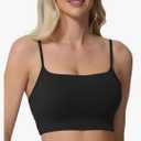 Sports Bras for Women Spaghetti Strap Padded for Yoga Running Gym Workout, Wireless Scoop Neck Bras Crop Tank Top XL