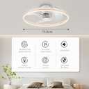 29in LED Ceiling Light with Fan, Ceiling Fan Lights 24 Levels Wind Speeds, Stepless Dimming Light, Modern Fan Lighting for Living Room, Dining Room, Bedroom, Office, 3000-5500K, 73CM