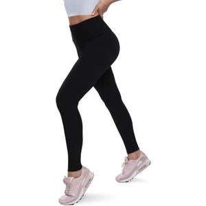 QGGQDD Fleece Lined Leggings Women - Soft Tummy Control High Waisted Winter Thermal Warm Yoga Pants for Workout Hiking (Black, L)