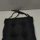 Square Chair Seat Pad 15x15 Inches Home Decor, Seat Cushion with Rope, Super Soft Thick Chair Cushions for Dining Room, Comfortable Plush Floor Cushions for Patio Sofa Chairs Cover (Black)