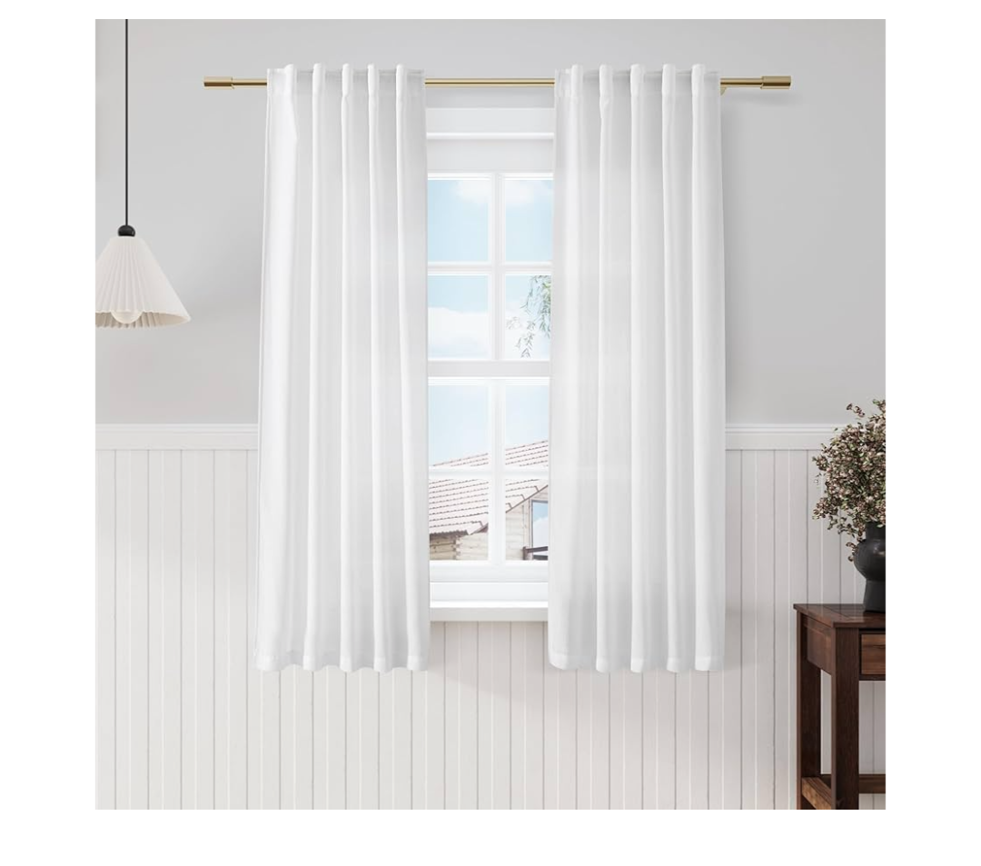 White Semi Sheer Linen Curtains 63 Inch Length Living Room Back Tab Rod Pocket Narrow Mini Skinny Door Decor Cotton Textured Gauze Sheer White Curtains for Kitchen Basement Bathroom White Semi Sheer Linen Curtains 63 Inch Length Living Room Back Tab Rod Pocket Narrow Mini Skinny Door Decor Cotton Textured Gauze Sheer White Curtains for Kitchen Basement Bathroom