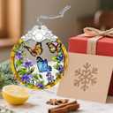 Christmas Ornament, Stained Glass Ornament, Christmas Ornaments for Tree, Hanging Ornaments for Home Decor & Xmas Decorations Holiday Decor, Gift Ideas, Perfect Holiday & Xmas Gifts - Butterfly