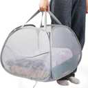 Collapsible Laundry Baskets, 90L Large Foldable Laundry Basket, Durable Mesh Pop Up Hampers for Laundry, Dirty Clothes Laundry Hamper for Bedroom, Bathroom, Dorm, Laundry Room, Travel or Camping Grey (Gray)