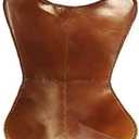 Shy Shy Lets Touch The Sky Present by Handmade Tan Leather Arm Chair Cover Leather Butterfly Chair Home Decor (TAN_ ONLY Cover), 28.7 x 27.2 x 32.3