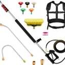 Telescoping Pressure Washer Wand 24 ft Pressure Washer Extension Wand 24 Feet Power Washer Extension Wand Aluminum with Brush Head,Gutter Cleaner, 5 Spray Nozzle Tips, 2 Hose Adapters, Support Belt