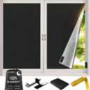 Portable Blackout Curtains 57 x 118 Inch, 100% Blackout Blinds No Drill Cut to Size Temporary Black Out Shades Window Cover for Baby Nursery, Travel, Dorm, RV, Skylight, Bedroom Windows