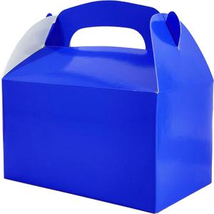 2 x Gable Treat Boxes, Goodies Favor Box for Kids Birthday Party Favors, Weddings Events, Baby Shower, 6.25" x 3.5" x 3.5" Inch Box (Royal Blue Treat Box, 12-Pack)
