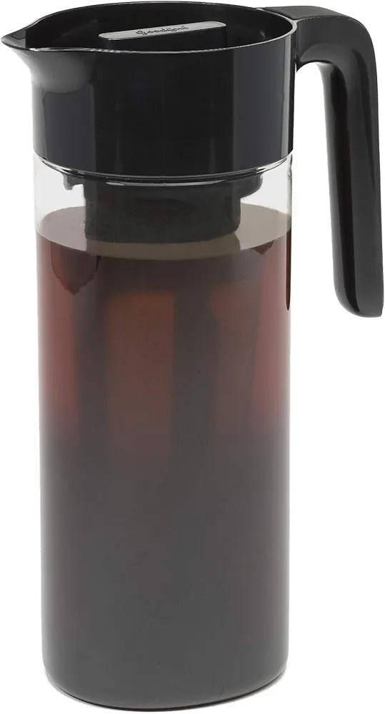 Goodful Cold Brew Iced Coffee Maker, Durable, Shatterproof Tritan Pitcher, Leak-Proof Lid, Large Capacity with Deluxe Stainless Steel Filter, 2.25-Quart, Black