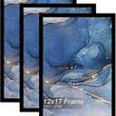 12x17 Picture Frame Set of 3, Black Frame for 12 x 17 Inch Picture Poster Photo, Light Weight and High Transparent 12 by 17 Frame for Wall - 3 Pack/Black/12 x17