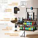 3D Printer Table with Filament Storage 3D Printer Stand with Power Outlet,Heavy Duty 3D Printer Desk for ABS, PLA, TPU Filament Spools, Home Offices and Studios Retro Brown