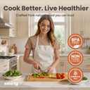 SMIRLY 3 Piece Bamboo Cutting Board Set with Stand for Kitchen, 17"L x 12"W x 0.8"Th