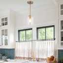 Brass Pendant Lights Kitchen Island,Modern Farmhouse Clear Glass Pendant Light,Gold Light Fixture Kitchen Pendant Mini Hanging Light Fixture for Sink (Brass 2 Pack Stem Rod)