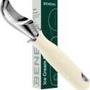 Beneno Heavy Duty Ice Cream Scoop - Upgraded Anti-Fracture Design, Comfortable Grip Long Handle, Effortless Scooping & Dishwasher Safe, Cream
