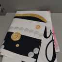 Sensfun 7x5ft Pink Floral Happy Birthday Backdrop Banner for Women,Glitter Rose Gold High Heel Photography Background Girls Sweet Pink Black Stripes Birthday Party Decorations Photo Booth Back Drops