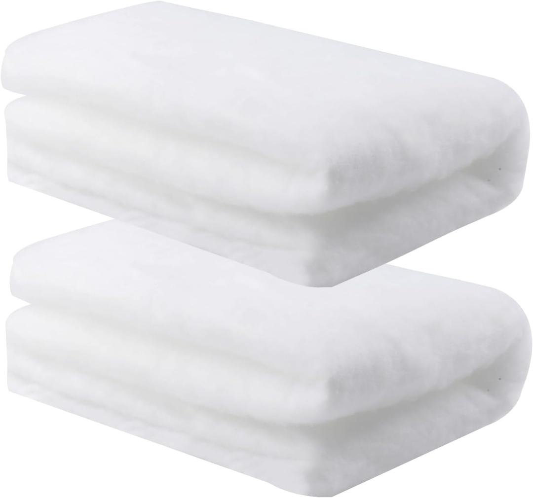 2.62 x 7.87 Ft Fake Snow Blanket, Thickened Fluffy Christmas Artificial Snow Cover Roll Winter Decor for Christmas Trees Village Craft Snowballs Photo Prop(2pack, Snow Blanket), White 