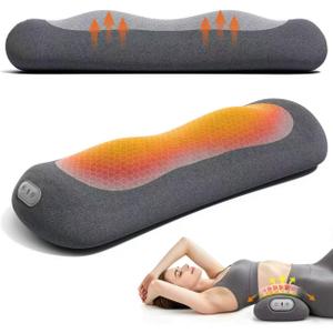 Yunari Cordless Triple Fusion Back Massager, Heated Lumbar Pillow (Gray)