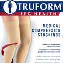 Truform 30-40 mmHg Compression Stockings for Men and Women, Thigh High Length, Dot-Top, Closed Toe, Black, X-Large(1-pair)