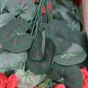 8 Bundles Artificial Geraniums Flowers for Outdoors Summer Mother's Day Derby Day Decor, Fake Cemetery Flowers Silk Red Flower UV Resistant No Fade Faux Plant for Porch Garden Home Planter Patio Decor