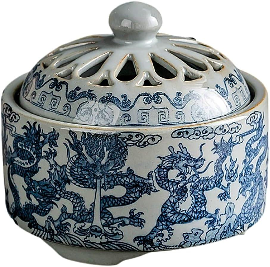 Garlic Keeper with Breathable Lid Ceramic Garlic Storage Jar, Countertop Garlic Holder for Kitchen (Blue and Grey)