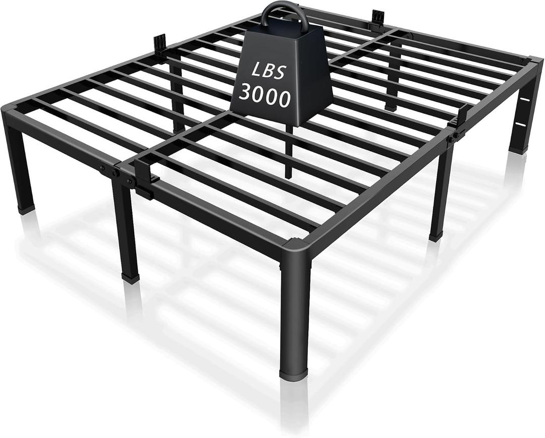 14 Inch King Bed Frame with Rounded Corner & 4 Mattress Baffles