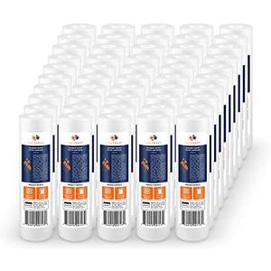Aquaboon 5 Micron 10 x 2.5 Sediment Filter - Whole House Water Filter Replacement Compatible with Well Water Filters - P5, AP110, WHKF-GD05, 50 Pack